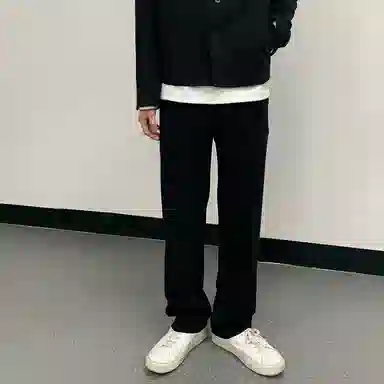 我是大卫 基础款宽松直筒纯色阔腿裤潮牌休闲裤 男女同款