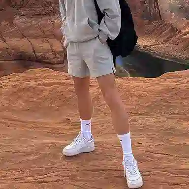 我是大卫 宽松美式户外透气百搭健身休闲短裤 男款 灰色