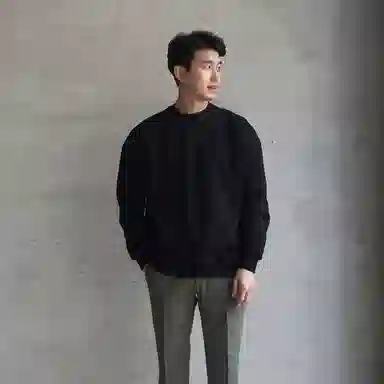 我是大卫 港风圆领纯色韩版潮流宽松百搭卫衣 男女同款
