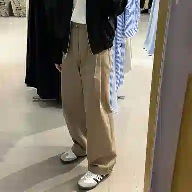 我是大卫 日系高级轻熟风直筒阔腿时尚宽松小众休闲裤 男女同款