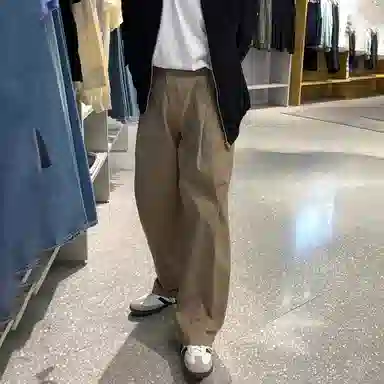 我是大卫 日系高级轻熟风直筒阔腿时尚宽松小众休闲裤 男女同款