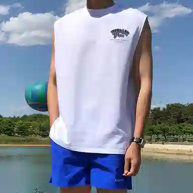 我是大卫 个性健身比赛印花宽松哥特字母速干运动背心 男女同款