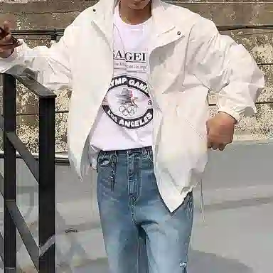 我是大卫 立领韩版高级感可收腰设计户外运动拉链夹克外套 男女同款