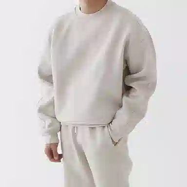 我是大卫 简约纯色基础款宽松圆领卫衣 男女同款