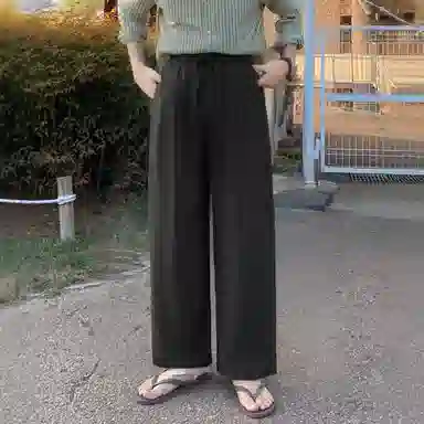 我是大卫 宽松薄款阔腿简约气质韩系轻熟风直筒休闲裤 男女同款