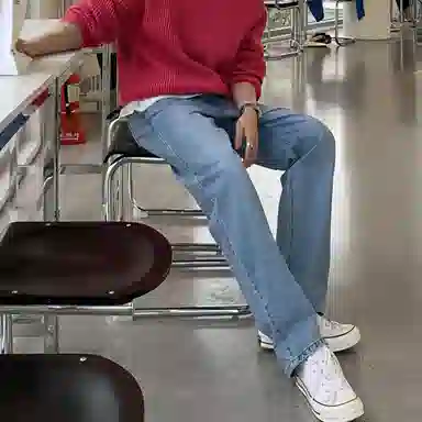 Wo Shi Da Wei Jeans Light Blue