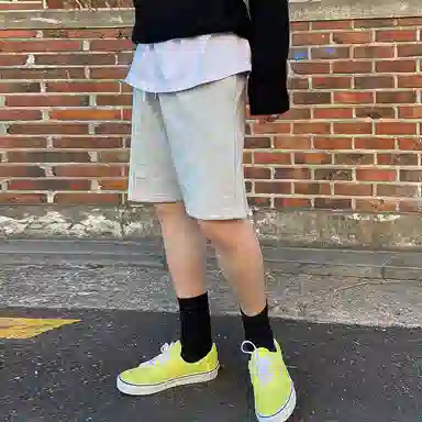 我是大卫 薄款运动篮球美式宽松五分休闲短裤 男款 浅灰色