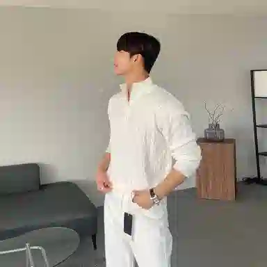 我是大卫 提花慵懒风菱格条纹半开襟立领半拉链针织衫 男女同款