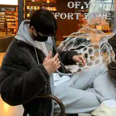 我是大卫 羊羔毛摇粒绒保暖加厚立领棉服 男女同款