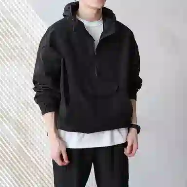 我是大卫 半拉链连帽户外两件套防晒衣束脚裤休闲运动套装 男女同款