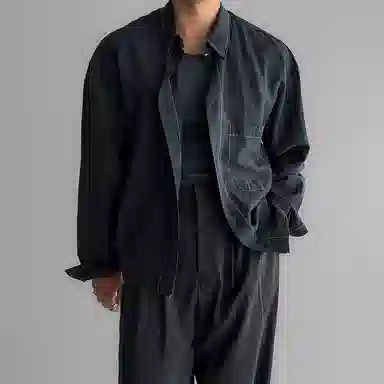 我是大卫 薄款防晒衣衬衣日系复古小众设计感宽松外套长袖衬衫 男女同款