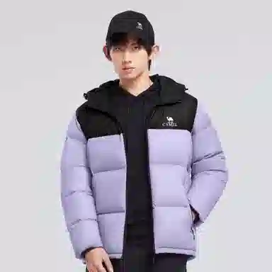 CAMEL Warm Fleece Windproof Hooded Down Jacket