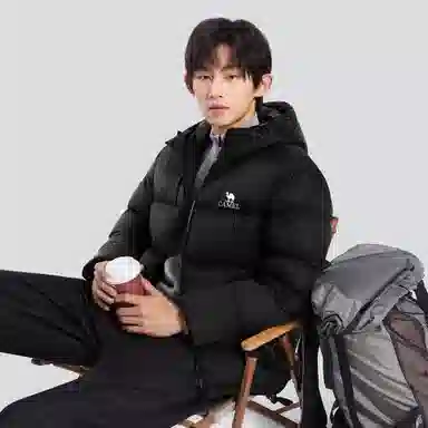 CAMEL Warm Fleece Windproof Hooded Down Jacket