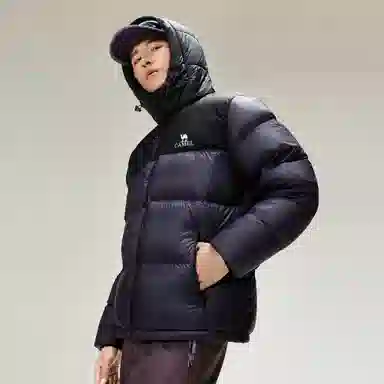 CAMEL Warm Fleece Windproof Hooded Down Jacket