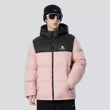 CAMEL Warm Fleece Windproof Hooded Down Jacket