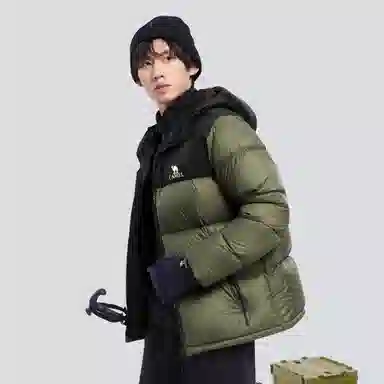 CAMEL Warm Fleece Windproof Hooded Down Jacket
