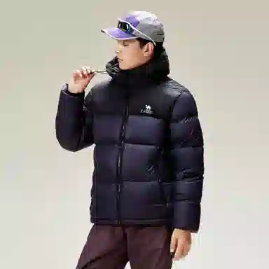 CAMEL Warm Fleece Windproof Hooded Down Jacket