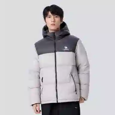 CAMEL Warm Fleece Windproof Hooded Down Jacket