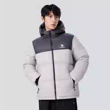 CAMEL Warm Fleece Windproof Hooded Down Jacket