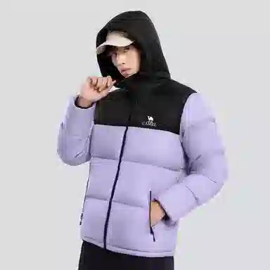 CAMEL Warm Fleece Windproof Hooded Down Jacket