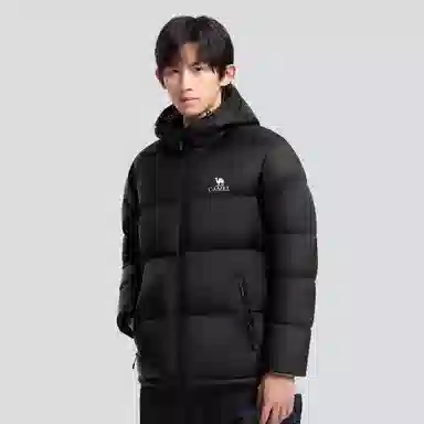 CAMEL Warm Fleece Windproof Hooded Down Jacket