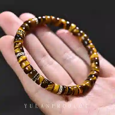 钰澜文玩 新中式简约时尚 虎眼石 玉石手串 男女同款情侣款