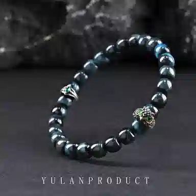 钰澜文玩 【梵高·猫头鹰】老型#好运 虎眼石 手串 男女同款情侣款