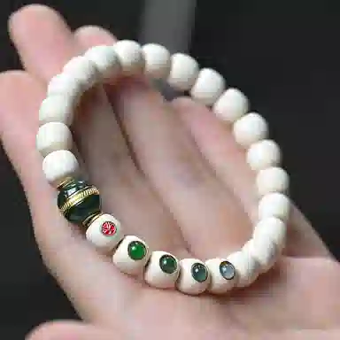 钰澜文玩 汉堡珠搭配款老型镶嵌款#好运 猛犸 手串 男女同款情侣款