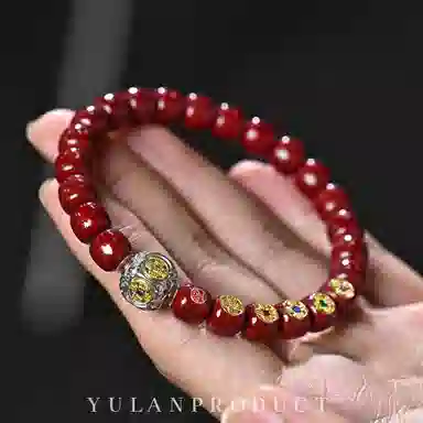 钰澜文玩 钱轮启运·五帝降瑞原创设计师款手工镶嵌配饰文玩手把件#好运 星月菩提 手串 男女同款情侣款