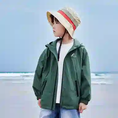 儿童款 左西 连帽防水休闲长袖冲锋衣
