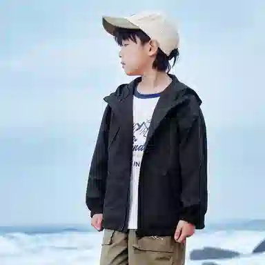 儿童款 左西 连帽防水休闲长袖冲锋衣