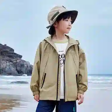 儿童款 左西 连帽防水休闲长袖冲锋衣