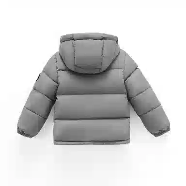 左西 连帽简约字母长袖羽绒服 儿童款