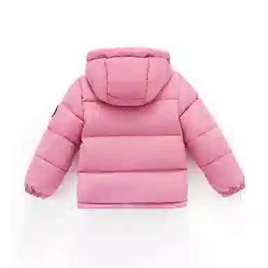 左西 连帽简约字母长袖羽绒服 儿童款