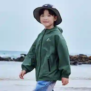 儿童款 左西 连帽防水休闲长袖冲锋衣