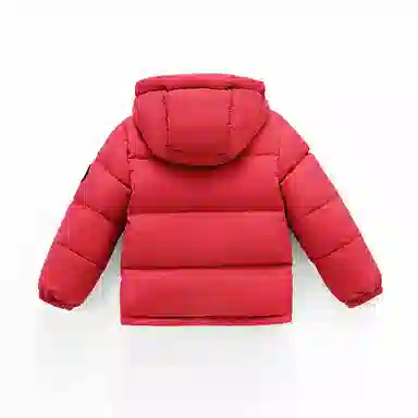 左西 连帽简约字母长袖羽绒服 儿童款