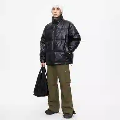 鸭鸭 新年战衣加厚保暖鸭绒休闲宽松立领无帽无性别羽绒服 男女同款