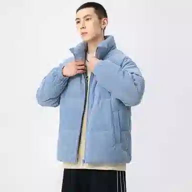 鸭鸭 高端通勤系列 冬季青少年基础款简约字母厚板印花设计感学生党好物垂感防寒保暖显瘦显高小众旅游拉链立领羽绒服 男女同款