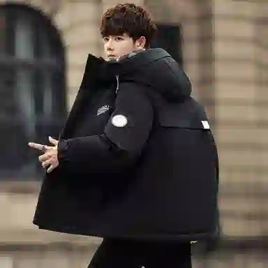 鸭鸭 山系户外加厚保暖多口袋工装风休闲宽松连帽套头羽绒服 男女同款