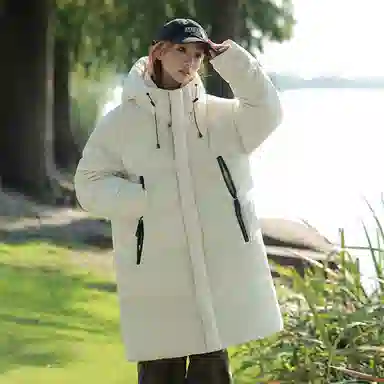 鸭鸭 韩系基础款学院小清新小众设计感宽松加厚保暖防风羽绒服 男女同款