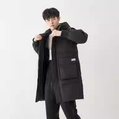 鸭鸭 加厚保暖休闲宽松连帽套头羽绒服 男款