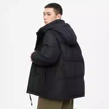 鸭鸭 经典暖冬系列 简约字母印花设计感青少年基础款插色学生党好物户外通勤防风保暖抗皱宽松休闲百搭连帽羽绒服 男女同款