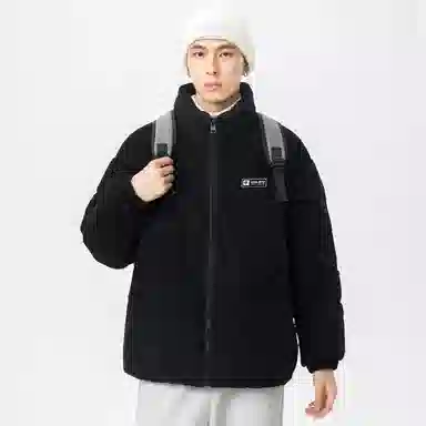 鸭鸭 高端通勤系列 冬季青少年基础款简约字母厚板印花设计感学生党好物垂感防寒保暖显瘦显高小众旅游拉链立领羽绒服 男女同款