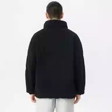 鸭鸭 高端通勤系列 冬季青少年基础款简约字母厚板印花设计感学生党好物垂感防寒保暖显瘦显高小众旅游拉链立领羽绒服 男女同款