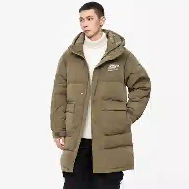 鸭鸭 高端通勤系列 简约字母印花大口袋设计感青少年基础款纯色学生党好物百搭防寒保暖显瘦拉链连帽羽绒服 男女同款