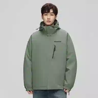 鸭鸭 经典暖冬系列 简约字母印花设计感学生党好物纯色户外通勤防风保暖抗皱宽松休闲百搭拉链连帽羽绒服 男女同款