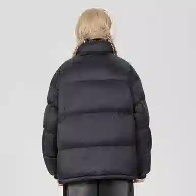 鸭鸭 经典暖冬系列 简约字母印花设计感青少年基础款学生党好物学院风纯色户外通勤防风保暖抗皱宽松休闲百搭拉链立领羽绒服 男女同款