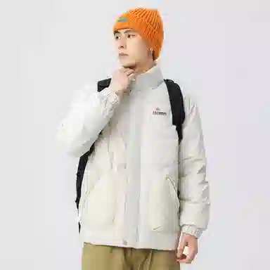 鸭鸭 基础款立领加厚保暖防寒鸭绒休闲宽松无帽无性别面包服暗黑外套羽绒服 男女同款