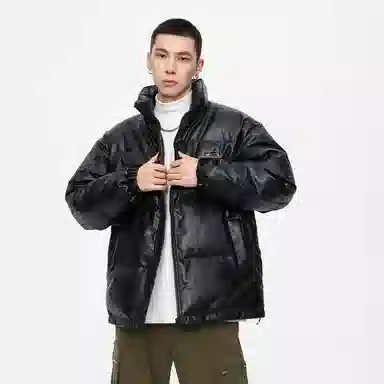 鸭鸭 新年战衣加厚保暖鸭绒休闲宽松立领无帽无性别羽绒服 男女同款