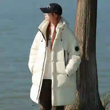 鸭鸭 韩系基础款学院小清新小众设计感宽松加厚保暖防风羽绒服 男女同款